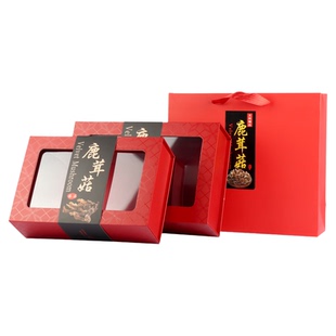 新款鹿茸菇包装盒250克350克花菇类礼盒鹿茸菌礼品盒配手提袋批发