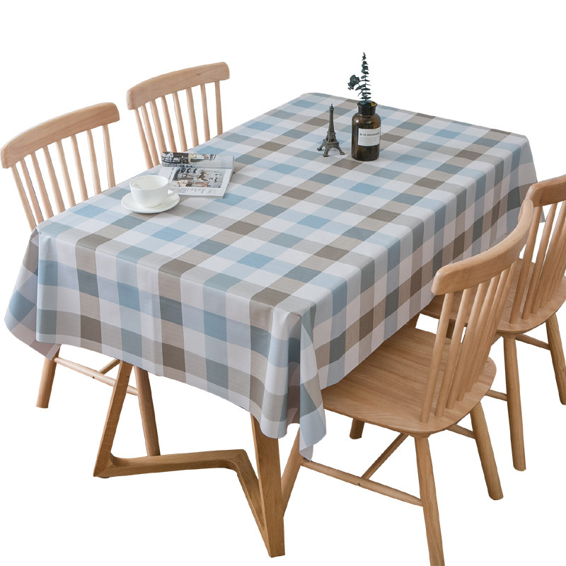 简约田园PVC防水防油防烫桌布免洗塑料茶几布长方形格子餐厅台布