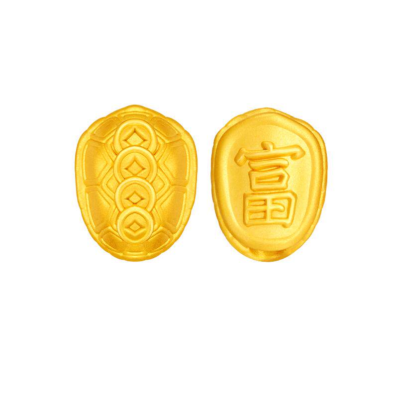 周大生黄金金钱龟转运珠富甲一方情侣手链送女友老婆节日礼物