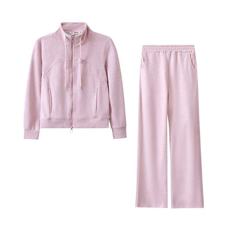 翻领开衫洋气运动服套装女三件套