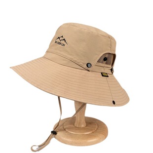 可拆帽顶速干遮阳帽子男士户外防晒沙滩太阳帽透气散热网纱顶冒子