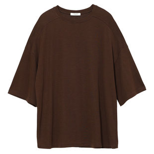 Carolingian極简ROW风!舒适柔感天丝+棉宽松大T恤 松弛廓形上衣