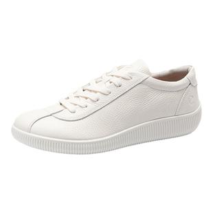 ECCO爱步男鞋德训鞋 经典时尚百搭舒适小白鞋男 柔酷零点537764