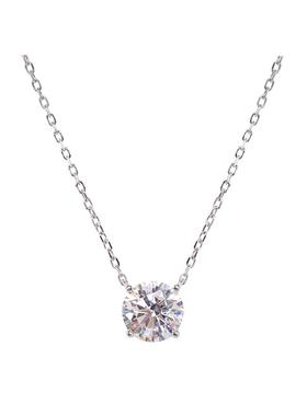 单颗锆石纯银项链简约高级锁骨链