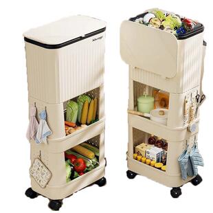 厨房垃圾桶家用2026新款大号大容量可移动双层高款免弯腰多功能架