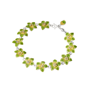 足银999非遗花丝珐琅花朵手链纯银女轻奢小众精致高级感首饰礼物