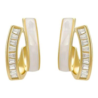 青芥简约法式耳夹耳钉