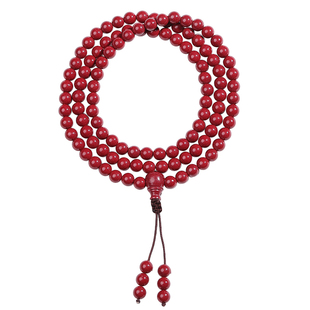 原矿朱砂手链108颗佛珠手串高含量天然紫金砂男女本命年护身符
