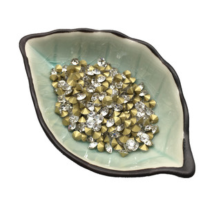 0.8-3.0mm仿捷克金底特精白钻尖底钻白色透明色水钻眼镜手表配件