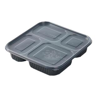 加厚一次性餐盒四格透明塑料打包盒商用快餐盒分格饭盒食品级