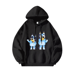 布鲁伊Bluey联名卫衣连帽男童秋宾果班底特奇莉儿童衣服外套宽松