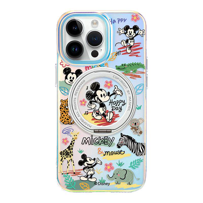 ANGYING ×米奇动物园适用苹果18promax手机壳16新款iphone17pro磁吸带支架ip15支点全包套Lo5迪士尼高级感13