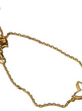 足金镶嵌小蝴蝶白贝母黄金手链