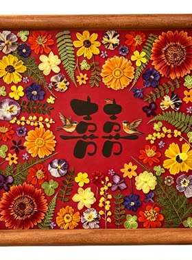 结婚DIY干花实木裱纪念相框
