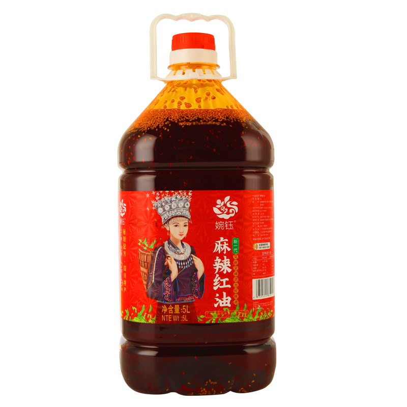 婉钰牌麻辣红油5L大桶装特辣椒油
