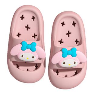 美乐蒂儿童拖鞋女童夏2025新款女宝宝防滑漏水浴室洗澡凉拖鞋女孩