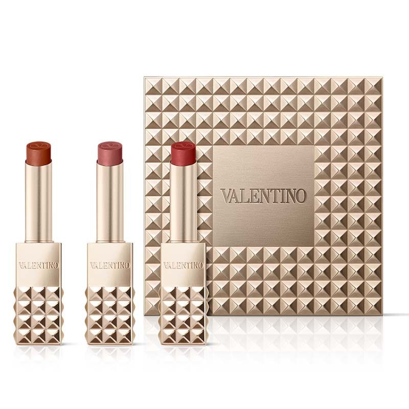 【官方正品】华伦天奴铆钉口红三支装礼盒化妆品生日送女友