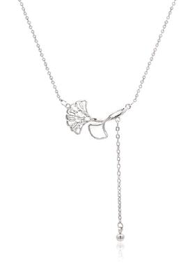 Chomel精致银杏叶吊坠项链