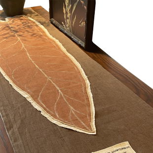 原创手工桌旗高端复古电视柜长条桌布中式五斗柜餐边柜盖布亚麻