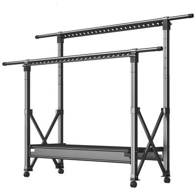 晾衣架落地室内外晒被子衣服晾衣杆阳台户外防风折叠可伸缩挂衣架