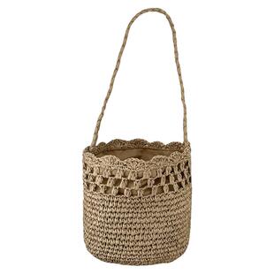 夏季新款拉菲草草编包编织包包女海边度假沙滩包韩版简约单肩手提