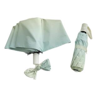 海盐蓝渐变雨伞太阳伞晴雨两用黑胶防晒防紫外线遮阳伞自动女ins