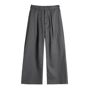 VERY FEWEST 侧边大褶皱阔腿堆积西裤小众高级感宽松垂感休闲裤子