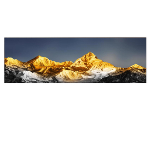 日照金山客厅长横幅装饰画大气风景画沙发背景墙挂画现代轻奢壁画