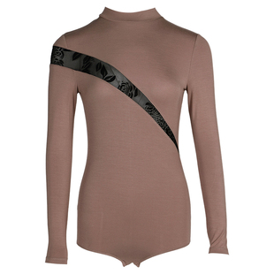 贝蒂拉丁舞上衣女2025新款跳舞上衣国标舞服烂花丝绒拼接体服BD69