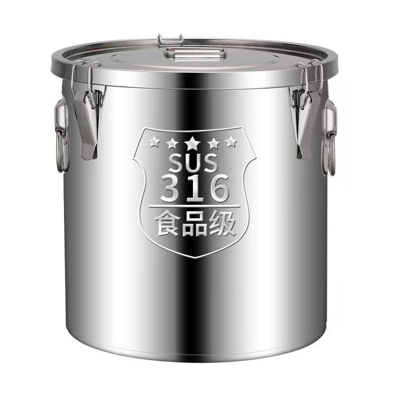 特厚316食品级密封桶家用20斤装米桶面桶不锈钢汤桶防虫防潮米缸