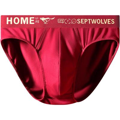 七匹狼本命年酒红内裤男结婚三角