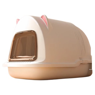 猫砂盆超大号防外溅全封闭式猫耳朵除臭缅因布偶特大号猫厕所用品