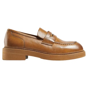 FED英伦风小皮鞋春季新款女鞋黄色乐福鞋真皮制服鞋D0217-ZCB281