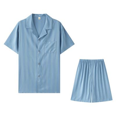 男士冰丝绸夏季睡衣家居服套装