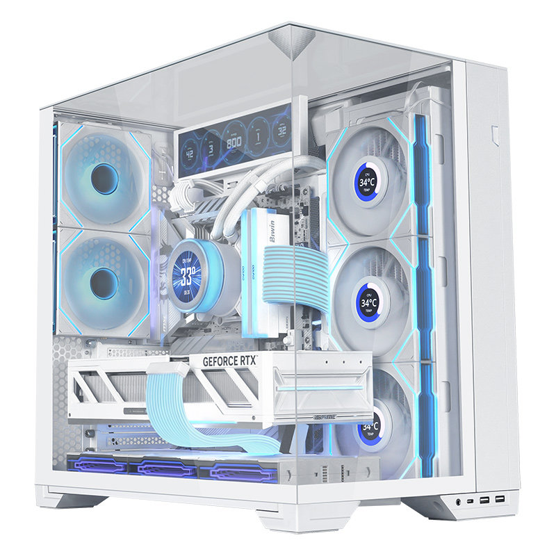 联力包豪斯O11 Vision compact 无立柱海景房台式机电脑主机机箱