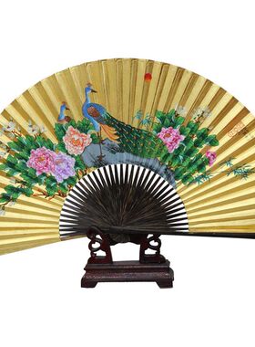 仙宝泥金扇纯金扇子高档礼品折扇