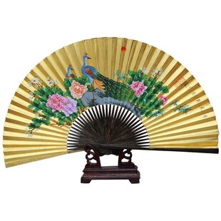 仙宝纯金箔贴箔泥金扇纯金贴箔工艺折扇戏曲用扇子高档礼品折扇子