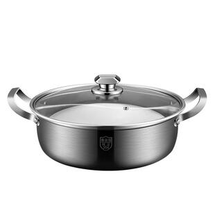 一体成型鸳鸯锅电磁炉专用火锅 304不锈钢大容量家用打边炉火锅盆