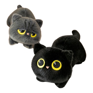 趴姿黑猫猫咪玩偶抱枕男女生睡觉毛绒玩具儿童抱着睡公仔娃娃礼物