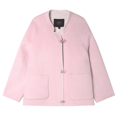 白鹿新中式国风双面呢大衣