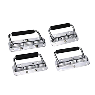 弹簧拉手304不锈钢拉手工具箱活动折叠把手铝箱拎手电池盒提手