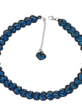 原创海洋之心纯手作编制水晶项链