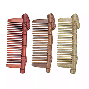 美木兮绿檀木梳子檀香木插齿梳子男女学生毕业季老师领导礼物专用