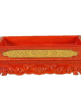 藏式家用天珠实木果盘中式糖果盘