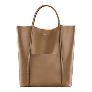  CULTUM通勤大容量牛皮托特包男休闲复古水桶包真皮手提包绅士包