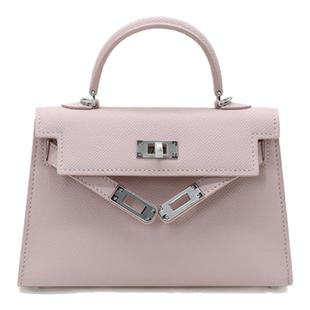 梦幻紫mini二代凯莉包女高级感真皮手提包2025新款百搭单肩斜挎包