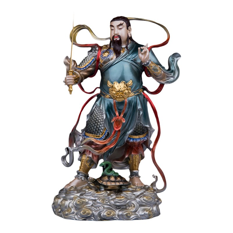 真武大帝铜像玄天上帝供奉摆件