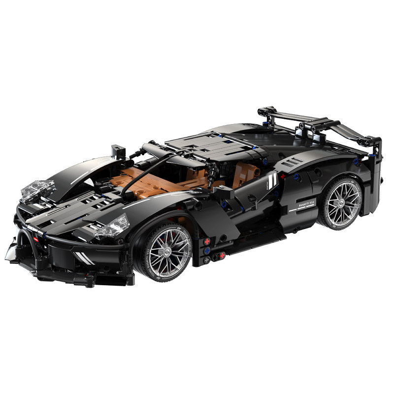 拓木布加迪黑夜之声遥控积木跑车男孩汽车模型拼装玩具生日礼物