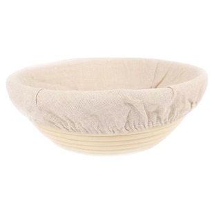 欧式面包发酵篮子天然藤编收纳筐手工制作圆形欧包碗小工具赠布套