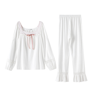 RoseTree纯棉睡衣女款春秋季长袖宫廷风高级感轻奢全棉家居服套装